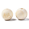 Unfinished Natural Wood European Beads WOOD-S045-150-3