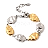 Textured 316L Surgical Stainless Steel Link Chain Bracelets for Women BJEW-D454-03GP-4
