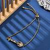 Brass Micro Pave Cubic Zirconia Slider Bracelets BJEW-S163-01A-G-1