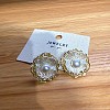 Brass & Imitation Pearl Stud Earrings for Women WGD4158-01-3