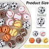 40Pcs 5 Styles Sport Theme Opaque Acrylic Resin Beads MACR-PA0001-05-2