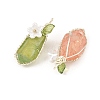 Electroplated Natural Quartz Crystal Wire Wrapped Pendants PALLOY-TA00450-2