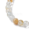 6mm Natural Topaz Round Beaded Stretch Bracelets BJEW-JB10853-02-3