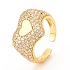 Brass Micro Pave Cubic Zirconia Cuff Ring RJEW-F118-16-4