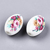 Printed & Spray Painted Opaque Glass Beads GLAA-S047-07B-D03-2