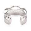 Ion Plating(IP) 304 Stainless Steel Oval Wrap Open Cuff Ring for Women RJEW-C025-30P-2