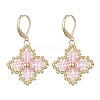 Handmade Glass Seed Beads Flower Leverback Earrings EJEW-MZ00578-03-2