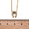 304 Stainless Steel Crystal Rhinestone Pendant Cable Chain Necklaces for Women NJEW-C062-01B-G-5