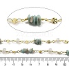 Flower Amazonite & Glass Link Chains CHC-K014-15G-02-3