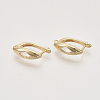 Brass Hoop Earring Findings with Latch Back Closure KK-T048-018G-NF-1