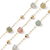 Natural Rose Quartz Square Beaded Chains AJEW-J035-02G-07-1