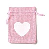 12Pcs 12 Styles Valentine's Day Printed Rectangle Burlap Cloth Packing Pouches ABAG-U006-02C-2
