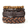 Cowhide & Imitation Leather Cord Knitted Multi-strand Bracelets WG31D03-33-1