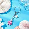 Tortoise Glass Seed Beads Pendant Keychain HJEW-MZ00105-02-2