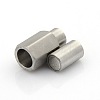304 Stainless Steel Matte Surface Magnetic Clasps with Glue-in Ends STAS-O042-A-18-1