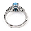 Oval Natural Apatite Adjustable Rings RJEW-Q819-01P-07-4