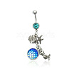 316L Surgical Stainless Steel Mermaid Starfish Dangle Belly Rings WG35D2C-13-2