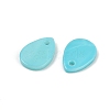 Spray Painted Natural Freshwater Shell Teardrop Charms SHEL-K006-47E-2