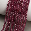 Natural Red Tourmaline Beads Strands GG-CBA77FB-B01-3mm-A-1
