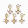 Brass Micro Pave Cubic Zirconia Pendants KK-S359-009-RS-1