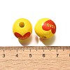 Valentine's Day Element Printed Wood Beads WOOD-R002-01-31-3