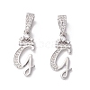 Eco-Friendly Brass Micro Pave Cubic Zirconia Pendants KK-K265-01P-G-1