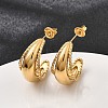 304 Stainless Steel Moon Stud Earrings EJEW-K268-46G-1