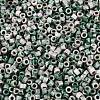 Opaque Picasso Cylinder Glass Beads SEED-Q039-06A-18-3