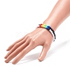2Pcs 2 Colors Acrylic Round Beaded Stretch Bracelets Set for Women BJEW-JB08555-01-3