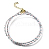 Polyester Cord Braided Necklace Makings MAK-L043-03G-09-1