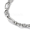 304 Stainless Steel Oval & Ring Link Chain Necklaces for Women NJEW-D056-02P-2