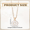 1Pc Zinc Alloy White Enamel Round with Letter Pendant Necklaces NJEW-LP0002-88G-O-2