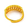 Brass Curb Chain Adjustable Rings for Women RJEW-G318-02C-G-3