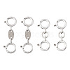 Anti-Tarnish  4Pcs 2 Style 925 Sterling Silver Spring Ring Clasps Sets STER-TA0001-05-10