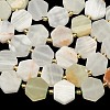 Natural Green Banded Calcite(Afghan Jade) Beads Strands G-A291-A03-01-5