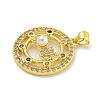 Rack Plating Brass Micro Pave Cubic Zirconia Pendants KK-C074-03G-2