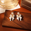 Brass & Clear Cubic Zirconia Stud Earrings WG312C6-01-2