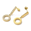 Ion Plating(IP) Stainless Steel Inlay Rhinestone Stud Earrings for Women EJEW-M024-05A-G-2