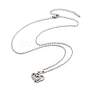 304 Stainless Steel Crystal Rhinestone Heart Pendant Cable Chain Necklaces for Women NJEW-Z056-01B-P-4