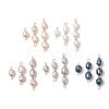 Natural Pearl Potato Beaded Connector Charms PALLOY-JF04902-1