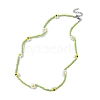 Glass Seed Bead Beaded Flower Necklaces NJEW-TA00171-4