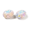 Handmade Luminous Polymer Clay Glass Rhinestone Beads CLAY-H003-05-4