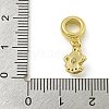 Rack Plating Brass Micro Pave Clear Cubic Zirconia European Dangle Pendants KK-Z067-31G-3