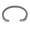 Viking 304 Stainless Steel Open Cuff Bangles for Men BJEW-U001-07E-G-2