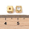 Brass Cubic Zirconia Beads KK-Q030-14A-G-3