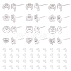 DICOSMETIC 40Pcs 4 Style 304 Stainless Steel Stud Earring Settings STAS-DC0007-37-1