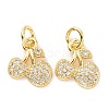 Brass Micro Pave Cubic Zirconia Charms ZIRC-A023-02LG-1