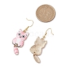 Brass Cat Shape Dangle Earrings EJEW-TA00599-3