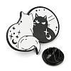 Cartoon Cat & Mirror Enamel Pins JEWB-Q033-02C-2