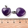 Natural Amethyst Charms HEAR-PW0001-057-37-2